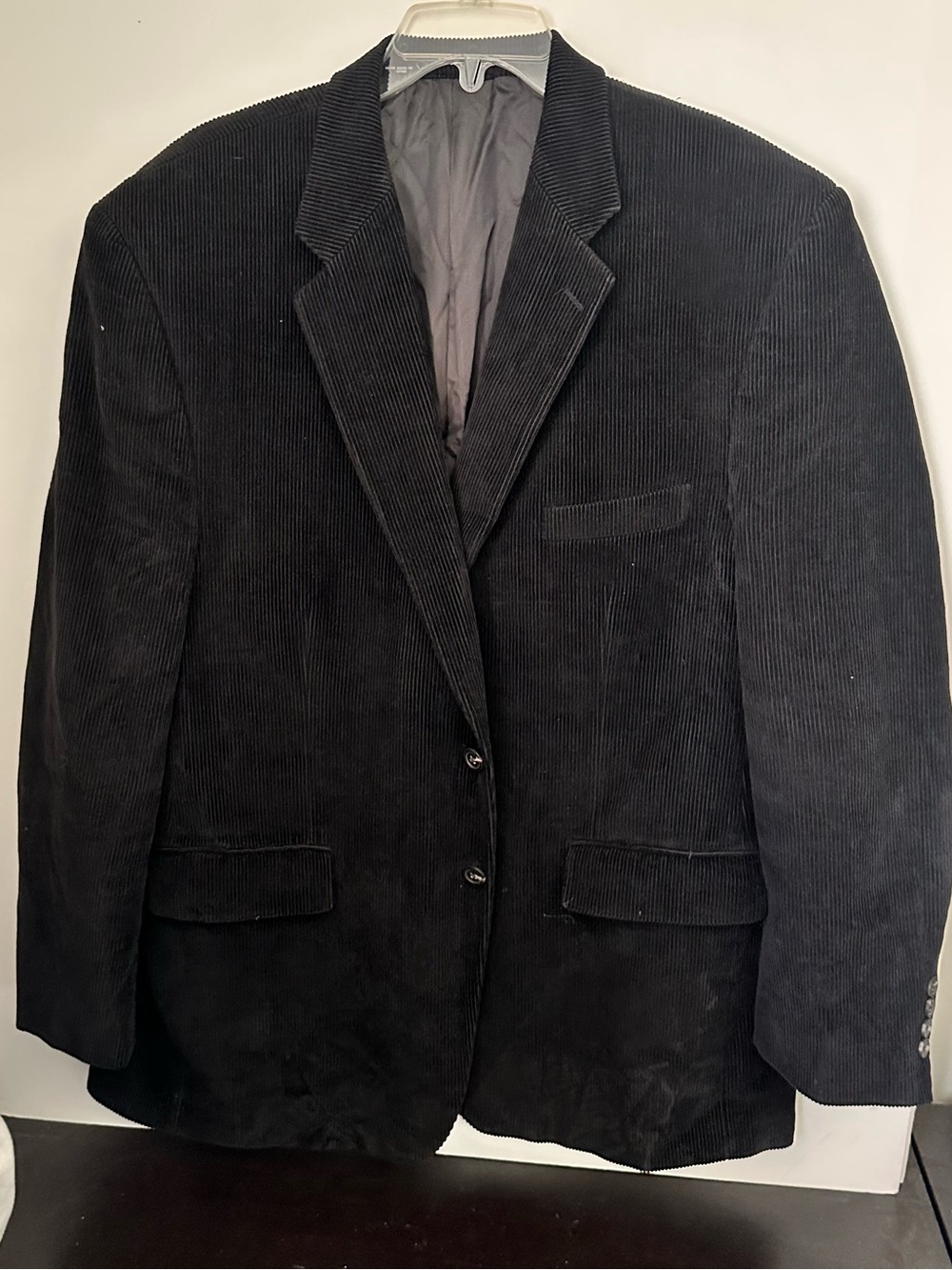 Lauren Ralph Lauren Black Corduroy 2button Blazer Sport Coat Jacket ~46R